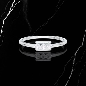 Ensemble de griffes rondes en diamant de laboratoire E-F/VVS-VS de 0.08 carats, bague unisexe moderne et élégante fabriquée en plaqué or 10 carats 14 carats 18 carats - Product Image 4
