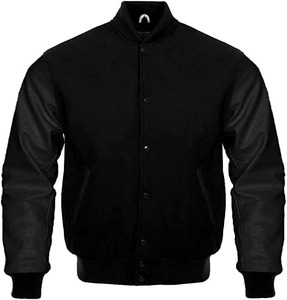 Obtenez une veste bomber en cuir et laine sur mesure, unisexe, camouflage, coupe-vent, imperméable, production OEM d'usine, haute qualité - Product Image 5