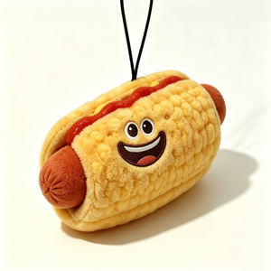 Customized Hot Dog Plush Pouch, Hot‑Dog‑Shaped Plush Coin <b>Purse</b>, Fast‑Food‑Themed Plush Zipper Bag - Product Image 5