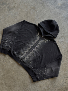 เสื้อฮู้ดดี้ผ้าฝ้ายบุซับในขนาดใหญ่ ประดับคริสตัล  รักษ์โลก  ลุคซันเฟด  ฟอกสีแบบแอซิดวอช  คุณภาพสูง หนานุ่ม  สำหรับผู้ชาย  สั่งทำพิเศษ - Product Image 2