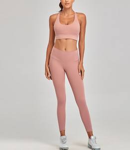 Ensemble de yoga à la mode vêtements de sport sans couture vêtements de sport tenue deux pièces pantalon d'entraînement avec soutien-gorge vente en gros de vêtements de fitness avec logo personnalisé - Product Image 6
