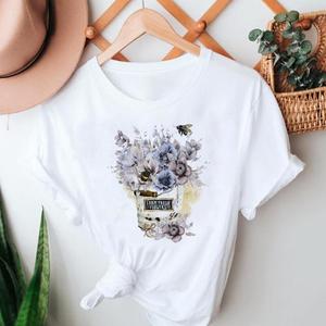 Ropa de talla grande para mujer, camiseta informal de licra, textil suave de cuello redondo de gasa para mujer, lisa, personalizada, inteligente, Anti - Product Image 2