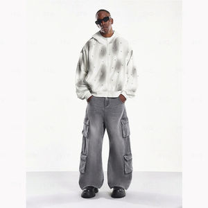 Fábrica personalizada de alta calidad Vintage Loose Fit teñido perla gota hombro cremallera moda deporte moda esencial - Product Image 1