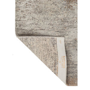 Alfombra Kavi Gris y Negra Anudada a Mano de Lana y Seda de Bambú con Patrón Abstracto, Colección Afterglow para Uso Doméstico - Eskm-03 - Product Image 5