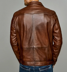 Wholesale Genuine Leather <b>Jackets</b> Men Custom Leather <b>Jacket</b> for Men Pure Leather Men's <b>Jackets</b> - Product Image 3