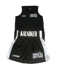 Compre pantalones cortos uniformes de boxeo impresos por sublimación transpirables ligeros y personalizados al por mayor conjunto de tejido de poliéster - Product Image 2