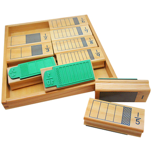 Wooden Fraction Bar Math Stamp