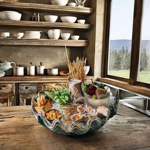 Cuenco escultórico hecho a mano ecológico de aluminio chapado moderno personalizado de 45cm de diámetro para fiesta decoración del hogar centro de mesa OEM - Product Image 4