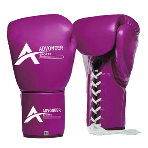 Superior Custom Logo Leather Boxing <b>Gloves</b> 14oz/10oz/16oz Breathable Moisture Wicking <b>Lace</b>-Up Training <b>Gloves</b> for Adult Boxer - Product Image 4