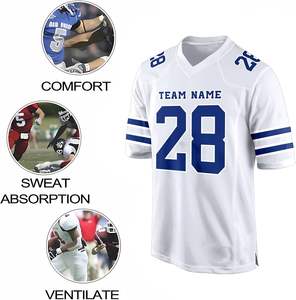 Maillots de football américain personnalisés de haute qualité personnalisation complète de l'équipe disponible en plusieurs tailles avec manches courtes pour les joueurs - Product Image 3