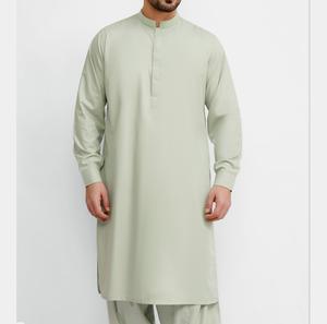 Culture pakistanaise hommes Shalwar Kameez traditionnel avec vêtements d'extérieur décontractés blanc uni pakistanais 2 pièces ensemble hommes Shalwar Kameez robe - Product Image 4