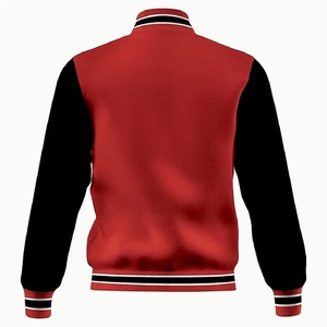 Blouson universitaire rouge et noir, style Letterman avec contraste audacieux, vêtement d'extérieur, taille et design personnalisés, prix de gros abordable - Product Image 3