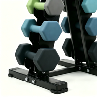 Ensemble d'haltères réglables en néoprène DW Sports Premium avec poignée confortable, support de rangement, poids à main durables et antidérapants pour la maison
