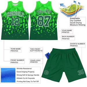 Dernier uniforme de basket-ball personnalisé Vêtements de sport respirants Polyester sublimé de grande taille imprimés au Pakistan Vente en gros - Product Image 3