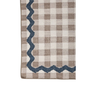 Alfombra Kilim de Lana Tejida Plana Gris y Negra Alhambra ADWL-13292 para Decoración de Sala de Estar, Pasillo, Alfombra Rectangular de Yute para Decoración de Habitaciones - Product Image 4