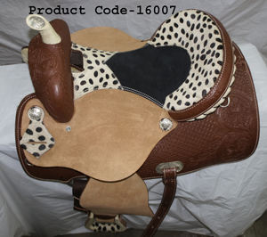 Selle de cheval en cuir DD de qualité supérieure, style western, pour course hippique, couleurs variées, siège en cuir Hairon, toutes tailles disponibles - Product Image 3