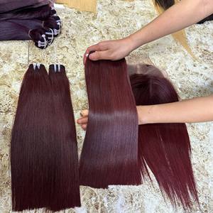Raw Vietnamese Remy Hair Bone Straight Human Hair Bundles with Silky Straight <b>Lace</b> <b>Closure</b> Double Drawn Cuticle Aligned - Product Image 6