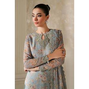 Ensemble de costume en mousseline de soie brodée pour femmes UF-4165 - Product Image 5