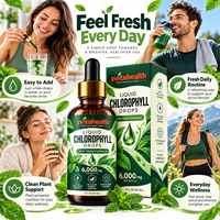 Gouttes liquides de chlorophylle à marque privée pour la détox et la désodorisation interne, complément liquide naturel pour un regain d'énergie
