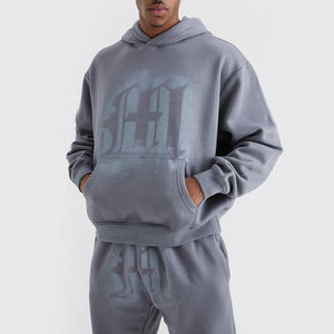Nouvel Arrivage 2026 Ensemble Sweat à Capuche et Pantalon de Survêtement Unisexe Hiver 100% Coton Streetwear Personnalisé Broderie Appliquée Effet Délavé Acide - Product Image 2