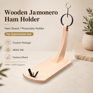 Soporte de Jamón de Madera, Exhibidor de Jamón, Soporte para Prosciutto para Supermercados y Charcuterías, Paquete Personalizado, MOQ100, Directo de Fábrica - Product Image 1