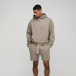 เสื้อพูลโอเวอร์ผ้าฝรั่งเศส 100% ผ้าฝ้ายทรงโอเวอร์ไซส์สำหรับผู้ชาย แฟชั่นไฮสตรีท ลายพิมพ์สกรีนแบบเรียบ ชุดวอร์มปักลายสำหรับฤดูหนาว - Product Image 1