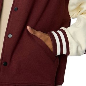 Vente en gros de vestes marron avec broderie personnalisée Varsity Vestes pour hommes Manches blanches Vestes pour homme Letterman Vestes pour homme Respirant - Product Image 4