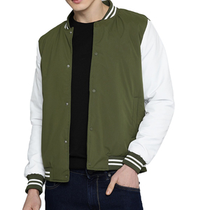 Veste universitaire à col montant à manches longues 2025 pour hommes, en toile de laine d'hiver, vêtements pour adultes, vente en gros, prix bas, fabrication sur mesure - Product Image 1