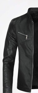 Veste en cuir unisexe avec fausse fourrure, capuche hiver, coupe-vent, respirante, doublure en coton, décontractée, durable, tissu en toile, service OEM - Product Image 2