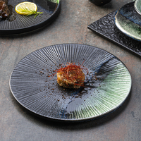 Vente directe du fabricant Yayu, vaisselle de restaurant japonaise et thaïlandaise, ensemble de vaisselle, plat de service, assiettes en céramique noire