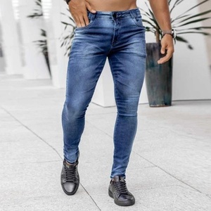 OEM al por mayor 100% algodón impreso de los hombres de ajuste suelto pantalones vaqueros de mezclilla de cintura alta estilo informal con espesor ligero - Product Image 5