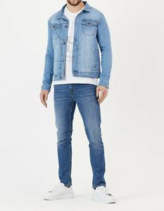 Chaqueta vaquera de invierno con diseño personalizado para hombre, ropa de calle lavada con ácido con bordado Vintage salpicado, impermeable, venta al por mayor - Product Image 5