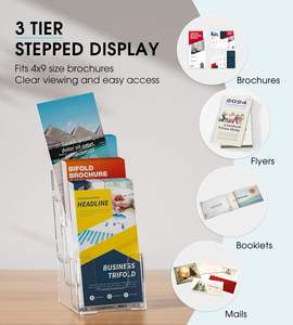 מחזיק ברושור אקרילי 8.5x11 ברור 3 עלון מחזיק מגזין מעמד עם חוצץ עבור עלון ספרות עלון ספרות - Product Image 6