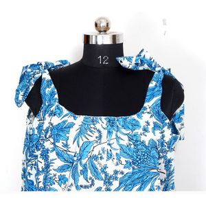 Indian Vintage Hippie Style Knee-Length <b>Dress</b> Retro Top Design Sleeveless Floral Pattern Button Decoration Washable Evening - Product Image 4