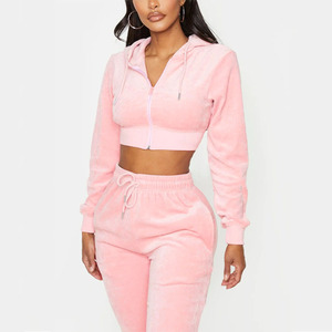 Women's Custom Two-Piece Track Suit Wholesale Jogging <b>Hoodie</b> and Sweat Pants Summer/Winter XL Size Custom Private Label Logo - Product Image 3