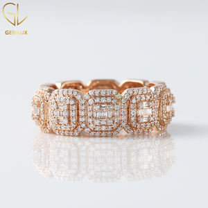 New Premium Quality 10k Gold Baguette & Round Lab Grown <b>Diamond</b> Wide Hip Hop Style Band Ring For Men - Product Image 1