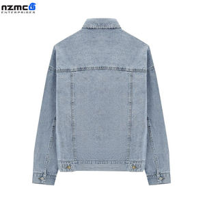 Veste en denim ample vintage de haute qualité pour hommes veste en jean léger traitement de manteau pour le printemps automne hiver mode sans col - Product Image 3