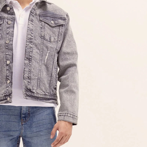 Wholesale <b>Mens</b> <b>Denim</b> <b>Jacket</b> with Custom Logo Perfect for Casual and Streetwear Styles High Quality <b>Mens</b> <b>Denim</b> <b>Jacket</b> - Product Image 5