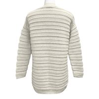 Trendige Damen Casual Longline Strickjacke Winter Langarm Rippenstrick Maßgeschneidert Baumwolle/Nylon/Wolle Knitterfrei Vordere Kordelstrickung