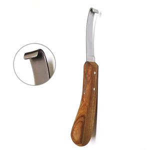 Hoof Knife, Narrow Edge with Right hand wooden handle Premium Stainless Steel Veterinary Instruments - Product Image 2