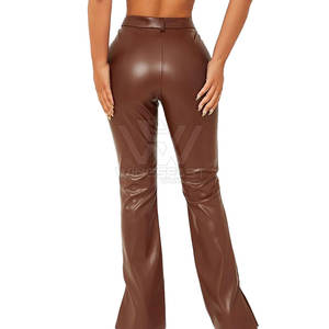 Pantalon en cuir taille moyenne pour femmes, nouveauté hiver, avant plat, style respirant, caractéristique directe Pakistan, prix de gros Offre Spéciale! - Product Image 4