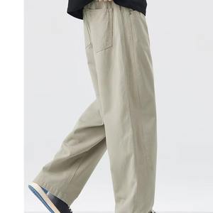 Pantalones ecológicos naturales para hombre, transpirables, frescos, Retro, sueltos, rectos, para restaurante, Primavera Verano 2025 - Product Image 6