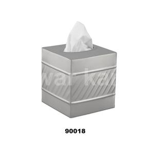 Boîte à mouchoirs artisanale porte-couvercle carré et distributeur accessoires de commode en métal gaufré pour bureau salle de bain décor étain - Product Image 1