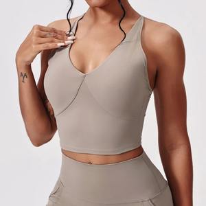 เสื้อชั้นในกีฬาโยคะแบบไม่มีแขน ระบายอากาศได้ดี เสื้อครอปออกกำลังกายสำหรับผู้หญิง เสื้อวิ่ง เสื้อกล้ามออกกำลังกาย ชุดออกกำลังกาย - Product Image 4