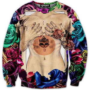 Sweatshirts en polyester imprimés par sublimation sur mesure de haute qualité, option de motif solide lavé pour hommes de grande taille - Product Image 3