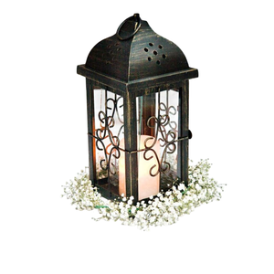 Elegante candelabro de Metal con tema navideño y farol, mesa de hierro decorativa para el hogar, canterpiece, tarros de Metal decorativos festivos - Product Image 1