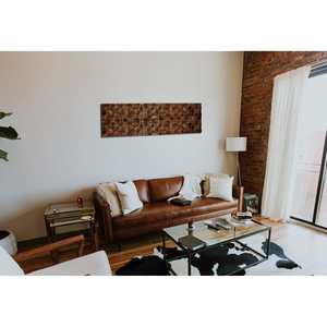 Vintage Burnt Wood Mosaic <b>Wall</b> Decor Unique Retro <b>Wall</b> <b>Accent</b> 2x1.5 to 6x3 Sizes - Product Image 4