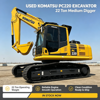 Excavatrice sur chenilles Komatsu PC220, 22 tonnes, hydraulique, moteur SAA6D107, d'occasion, japonaise, pour travaux de construction lourds