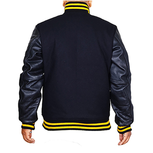 Vestes d'université à manches en cuir pur sur mesure pour hommes vestes d'hiver chaudes et durables vente chaude de vestes Lettermen personnalisées - Product Image 6