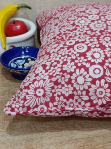 Rouge impérial 100% coton coussin taie d'oreiller élégant Floral main bloc imprimé Design avant arrière usage domestique Floweret élégant Slub - Product Image 4